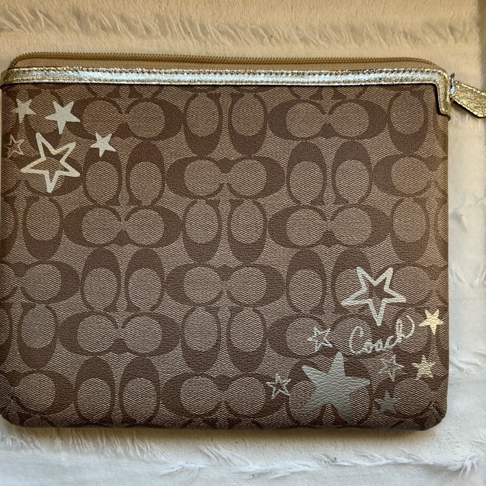 Coach Brown and Gold Tablet Cover